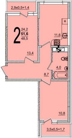 Фото №1: 2-комнатная квартира 51 м² - Краснодар, жилой комплекс Грани, ул. Западный Обход, 45к1