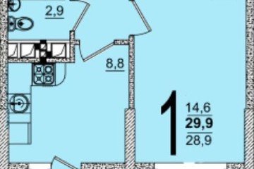 Фото №1: 1-комнатная квартира 29 м² - Краснодар, мкр. жилой комплекс Грани, 