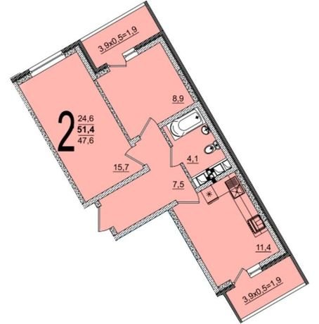 Фото №1: 2-комнатная квартира 51 м² - Краснодар, жилой комплекс Грани, 