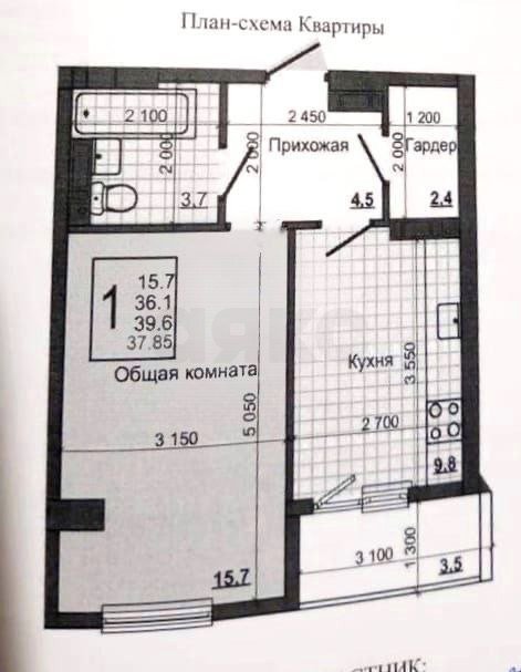 Фото №26: 1-комнатная квартира 39 м² - Белоглинка, жилой комплекс Грэсовский, ул. Парковая, 1к1