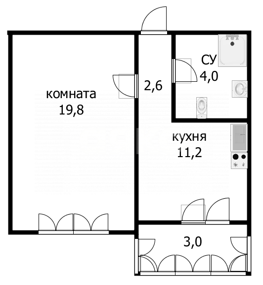 Фото №16: Апартаменты 37 м² - Анапа, пр-кт Пионерский, 100Вк2