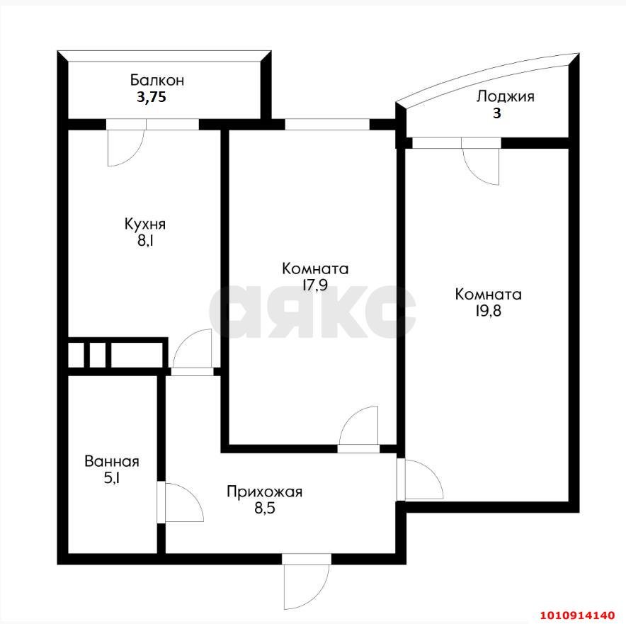 Фото №9: 2-комнатная квартира 70 м² - Краснодар, имени Петра Метальникова, ул. Петра Метальникова, 7