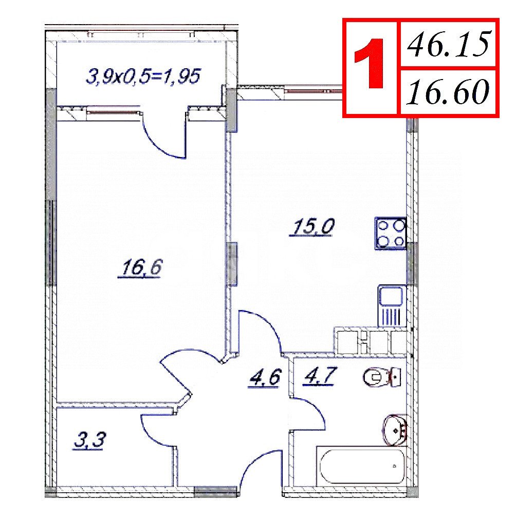 Фото №12: 1-комнатная квартира 48 м² - Анапа, жилой комплекс Бельведер, ул. Таманская, 121к4