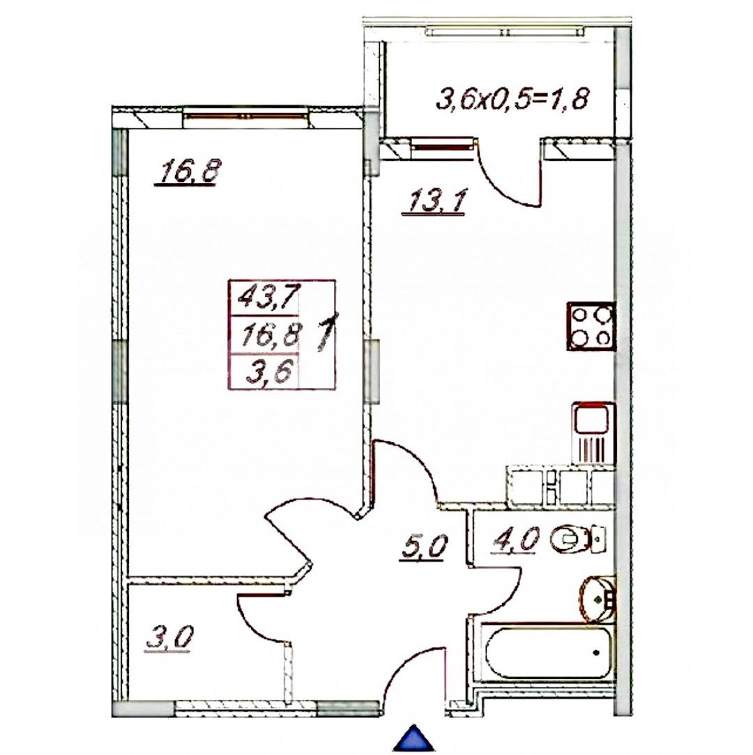 Фото №23: 1-комнатная квартира 47&nbsp;м², 2/6&nbsp;эт. - Анапа, мкр. ЖК Бельведер, ул. Таманская, 121к4