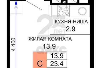 Фото №5: Студия 24 м² - Краснодар, мкр. жилой комплекс Дыхание, ул. Лётчика Позднякова, 2к6