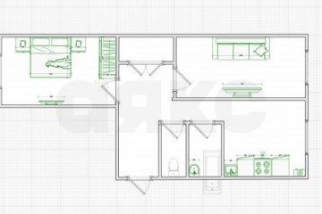 Фото №2: 2-комнатная квартира 44 м² - Тула, п. Скуратовский, 4