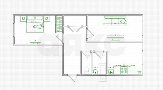 Фото №2: 2-комнатная квартира 44 м² - Тула, Скуратовский, 4