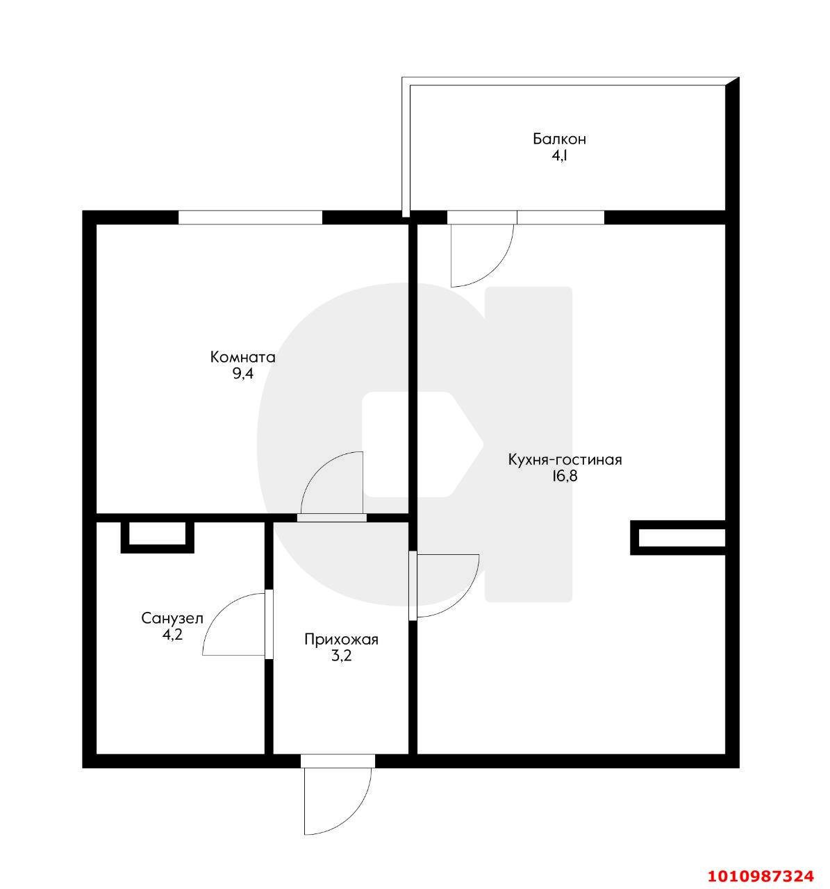 Фото №14: 1-комнатная квартира 38 м² - Краснодар, жилой комплекс Движение, ул. Западный Обход, 38/1к1