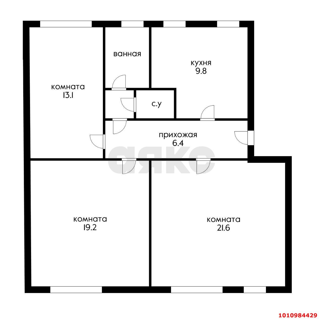 Фото №11: 3-комнатная квартира 74&nbsp;м², 2/4&nbsp;эт. - Краснодар, Западный внутригородской округ, мкр. Центральный, ул. Красная, 15
