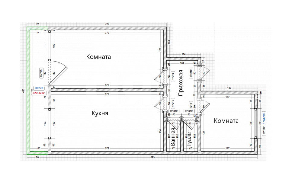 Фото №16: 2-комнатная квартира 47 м² - Темрюк, ул. Октябрьская, 79