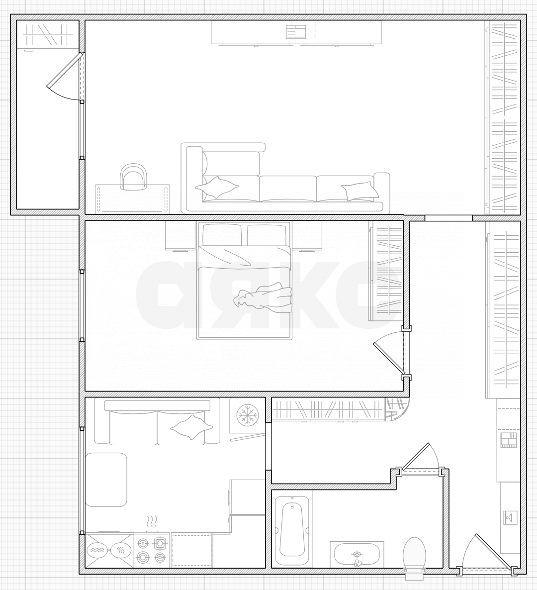 Фото №26: 2-комнатная квартира 49 м² - Тула, Центральный территориальный округ, ул. Новомосковская, 11