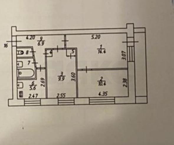 Фото №17: 3-комнатная квартира 51 м² - Тула, Советский территориальный округ, ул. Демонстрации, 19