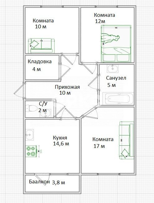 Фото №35: 3-комнатная квартира 80 м² - Геленджик, жилой комплекс Ривьера, пер. Больничный, 1к2