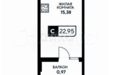 Фото №1: Студия 22 м² - Анапа, мкр. жилой комплекс Центральный, 