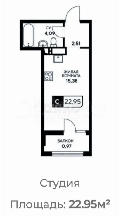 Фото №1: Студия 22&nbsp;м², 18/22&nbsp;эт. - Анапа, мкр. жилой комплекс Центральный