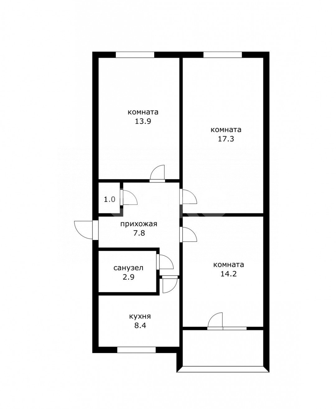 Фото №13: 3-комнатная квартира 71 м² - Сочи, Черёмушки, ул. Кирова, 75