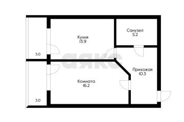 Фото №4: 1-комнатная квартира 46 м² - Краснодар, мкр. 40 лет Победы, ул. Красных Зорь, 27