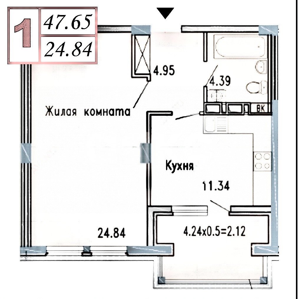 Фото №24: 1-комнатная квартира 49 м² - Анапа, жилой комплекс Бельведер, ул. Таманская, 121к2