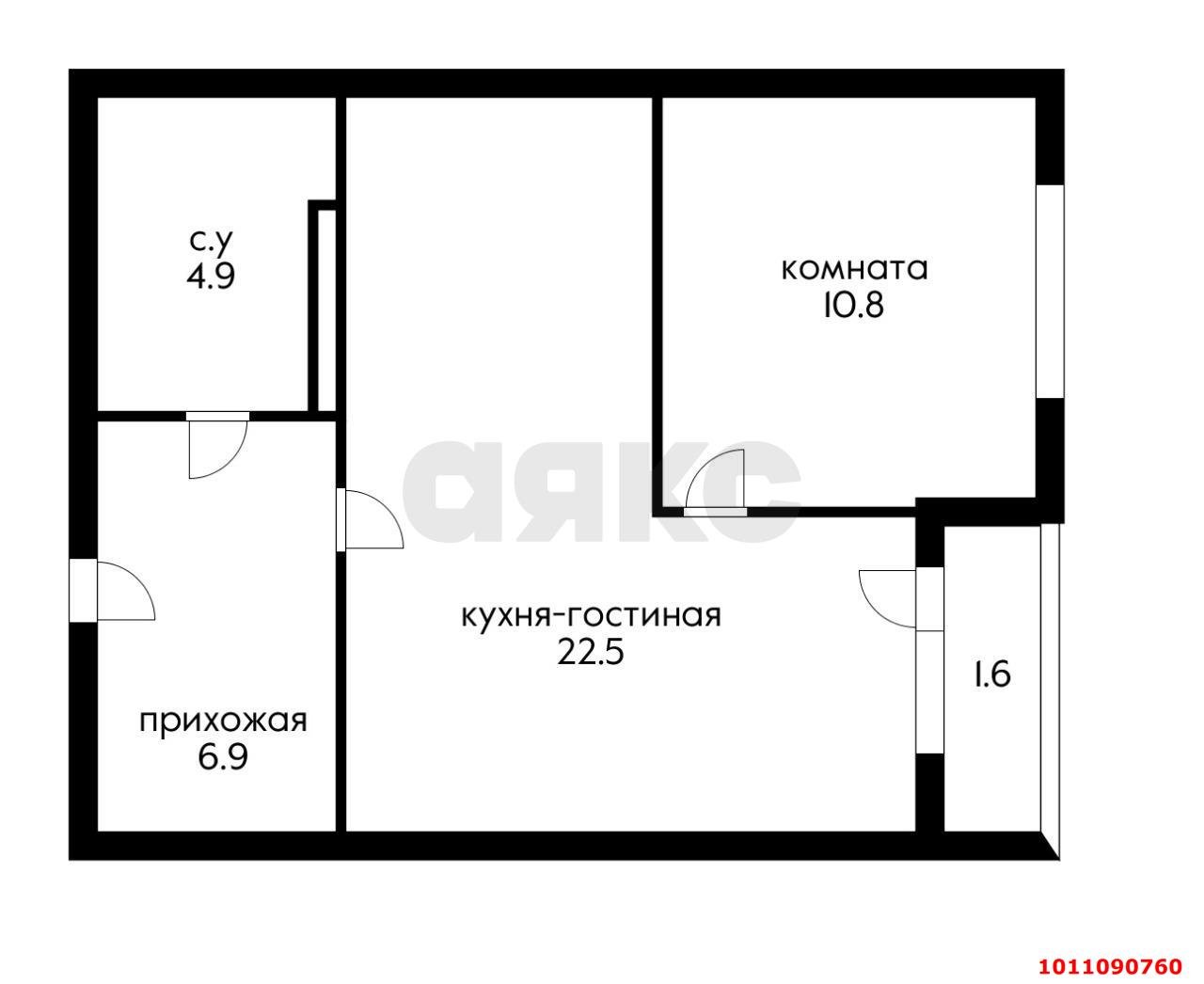 Фото №2: 1-комнатная квартира 48 м² - Краснодар, Новознаменский, ул. Войсковая, 4к8