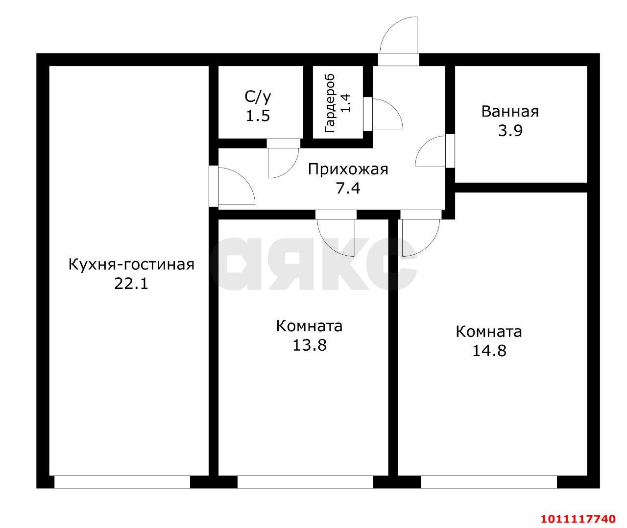 Фото №18: 2-комнатная квартира 64 м² - Новая Адыгея, жилой комплекс Мега-Победа 2, ул. Песочная, 1к1