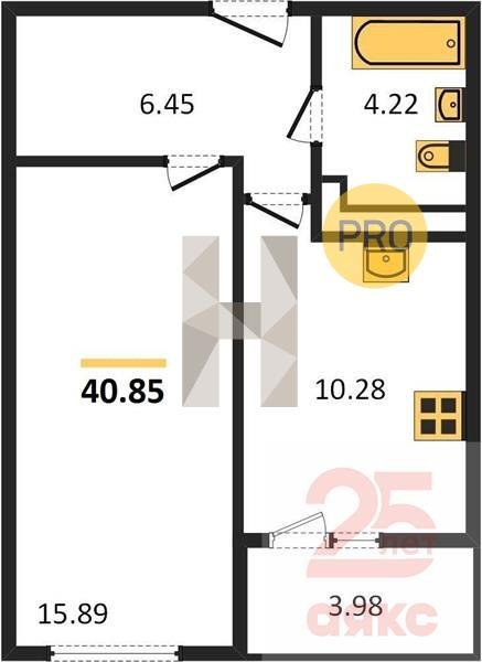 Фото №1: 1-комнатная квартира 40 м² - Краснодар, жилой комплекс Хорошая Погода, ул. Кирилла Россинского, 3/1