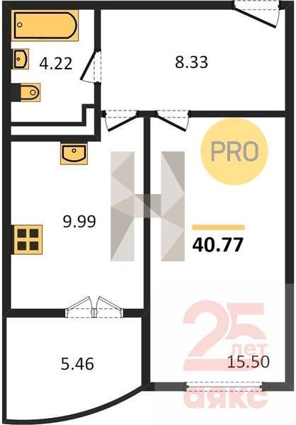 Фото №1: 1-комнатная квартира 40 м² - Краснодар, жилой комплекс Хорошая Погода, ул. Кирилла Россинского, 3/1