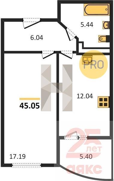 Фото №1: 1-комнатная квартира 45 м² - Краснодар, жилой комплекс Хорошая Погода, ул. Кирилла Россинского, 3/1