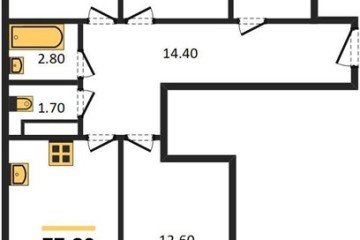 Фото №1: 3-комнатная квартира 77 м², 15/16 эт. - Краснодар, мкр. жилой комплекс Самолёт-4,