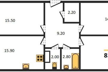 Фото №1: 3-комнатная квартира 83 м², 3/16 эт. - Краснодар, мкр. жилой комплекс Самолёт-4, ул. Константина Гондаря, 103
