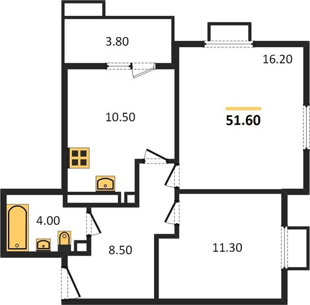 Фото №1: 2-комнатная квартира 51&nbsp;м², 15/15&nbsp;эт. - Краснодар, Прикубанский внутригородской округ, мкр. жилой комплекс Южане, ул. Даниила Смоляна, 71к2