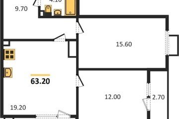 Фото №1: 2-комнатная квартира 63 м², 11/15 эт. - Краснодар, мкр. жилой комплекс Южане, ул. Даниила Смоляна, 71к2