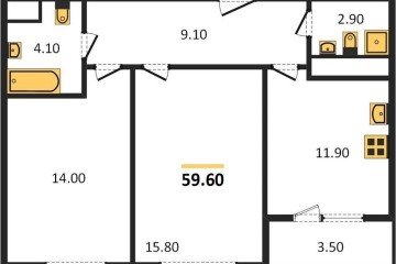 Фото №1: 2-комнатная квартира 59 м², 18/24 эт. - Краснодар, мкр. ЖК Все Свои Вип, ул. Колхозная, 5/2