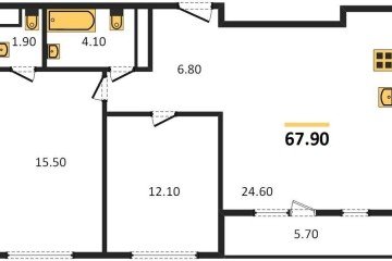 Фото №1: 2-комнатная квартира 66 м², 23/24 эт. - Краснодар, мкр. ЖК Все Свои Вип, ул. Колхозная, 5/2