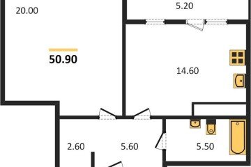 Фото №1: 1-комнатная квартира 50 м², 23/24 эт. - Краснодар, мкр. ЖК Все Свои Вип, ул. Колхозная, 5/2