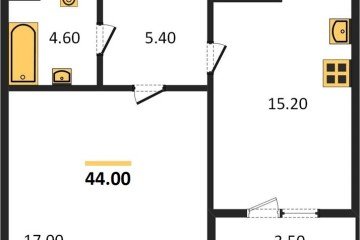 Фото №1: 1-комнатная квартира 43 м², 18/24 эт. - Краснодар, мкр. ЖК Все Свои Вип, ул. Колхозная, 5/2