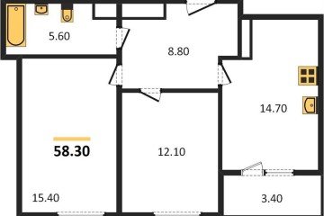 Фото №1: 2-комнатная квартира 58 м², 23/24 эт. - Краснодар, мкр. ЖК Все Свои Вип, ул. Колхозная, 5/2