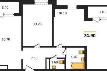 Фото №1: 2-комнатная квартира 74 м², 3/24 эт. - Краснодар, мкр. ЖК Все Свои Вип, ул. Колхозная, 5/2к1
