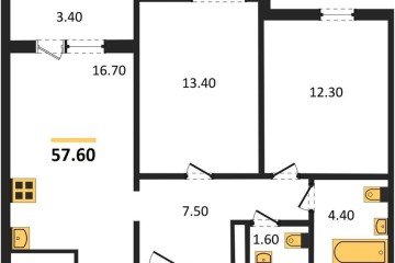 Фото №1: 2-комнатная квартира 57 м², 12/24 эт. - Краснодар, мкр. ЖК Все Свои Вип, ул. Колхозная, 5/2к1