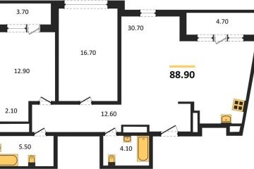 Фото №1: 2-комнатная квартира 87 м², 23/24 эт. - Краснодар, мкр. ЖК Все Свои Вип, ул. Колхозная, 5/2к1