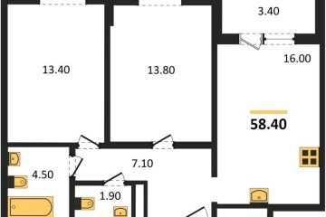 Фото №1: 2-комнатная квартира 58 м², 15/24 эт. - Краснодар, мкр. ЖК Все Свои Вип, ул. Колхозная, 5/2к1