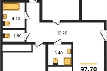 Фото №1: 3-комнатная квартира 97 м², 23/24 эт. - Краснодар, мкр. ЖК Все Свои Вип, ул. Колхозная, 5/2к1