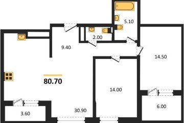 Фото №1: 2-комнатная квартира 78 м², 24/24 эт. - Краснодар, мкр. ЖК Все Свои Вип, ул. Колхозная, 5/2к1