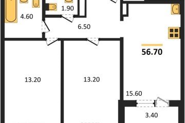 Фото №1: 2-комнатная квартира 55 м², 22/24 эт. - Краснодар, мкр. ЖК Все Свои Вип, ул. Колхозная, 5/2к1