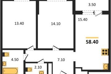 Фото №1: 2-комнатная квартира 58 м², 4/24 эт. - Краснодар, мкр. ЖК Все Свои Вип, ул. Колхозная, 5/2к1