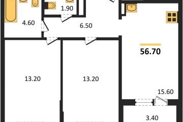 Фото №1: 2-комнатная квартира 55 м², 19/24 эт. - Краснодар, мкр. ЖК Все Свои Вип, ул. Колхозная, 5/2к1