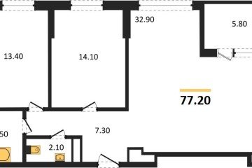 Фото №1: 2-комнатная квартира 77 м², 23/24 эт. - Краснодар, мкр. ЖК Все Свои Вип, ул. Колхозная, 5/2к1