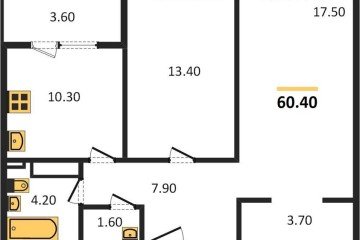 Фото №1: 2-комнатная квартира 60 м², 3/24 эт. - Краснодар, мкр. ЖК Все Свои Вип, ул. Колхозная, 5/2
