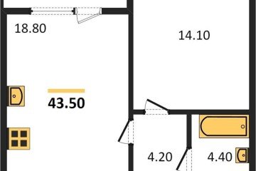 Фото №1: 1-комнатная квартира 42 м², 23/24 эт. - Краснодар, мкр. ЖК Все Свои Вип, ул. Колхозная, 5/2