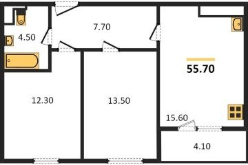 Фото №1: 2-комнатная квартира 55 м², 14/24 эт. - Краснодар, мкр. ЖК Все Свои Вип, ул. Колхозная, 5/2