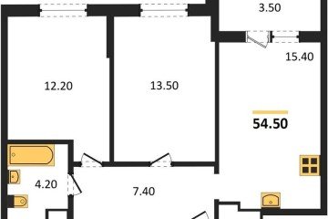 Фото №1: 2-комнатная квартира 54 м², 21/24 эт. - Краснодар, мкр. ЖК Все Свои Вип, ул. Колхозная, 5/2